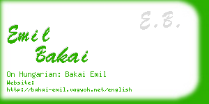 emil bakai business card